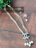 Beads necklace with CZ pendant