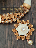 Beautifully carved faux ivory hasli with carved flower pendant