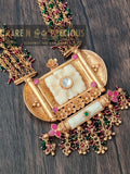 Beautifully carved faux ivory pieces in long chain
