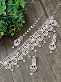 Rose and vic finished CZ choker with red stones
