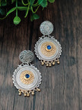 Fusion dual tone silver look alike set with matching earrings