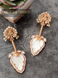 Copper earrings with beautiful inlay work
