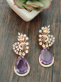 Mauve doublet earrings on rose finish