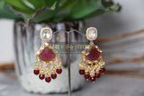 Natural multi-faceted stone with uncut kundan and CZ