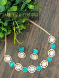 Dainty uncut kundan necklace with stones